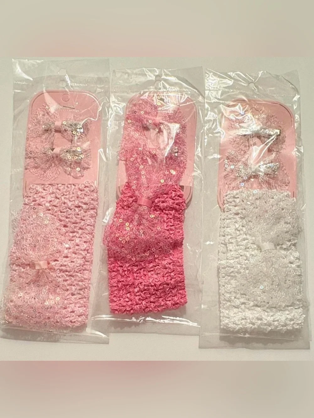 Kids Crochet Headbands with Cute Charms - Pink, Purple, Blue, Set of 12